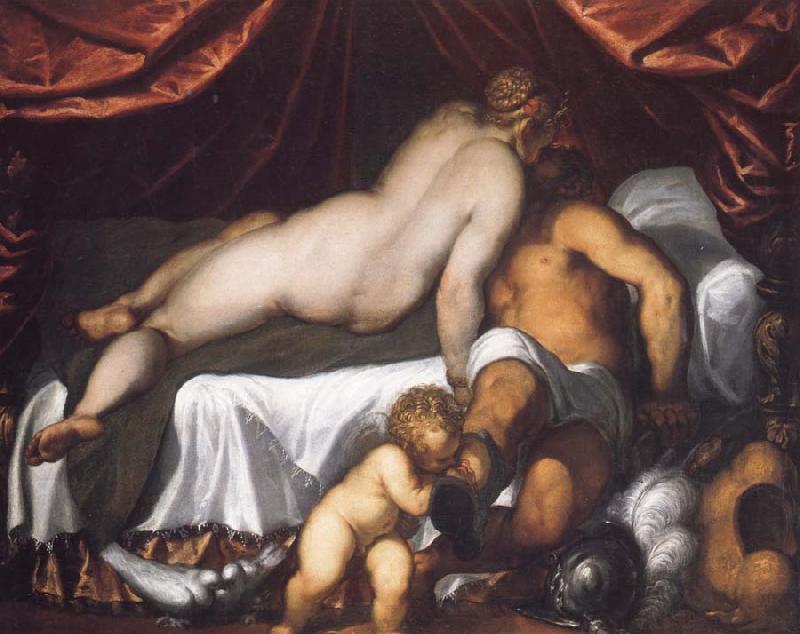 PALMA GIOVANE Mars,Venus and Cupid oil painting image